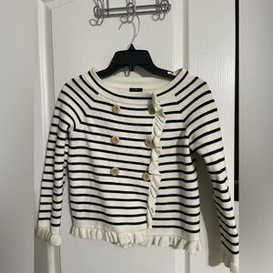 J.Crew XS striped cotton sweater/cardigan
